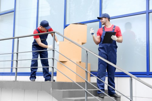 Commercial moving team planning an office relocation in Harringay