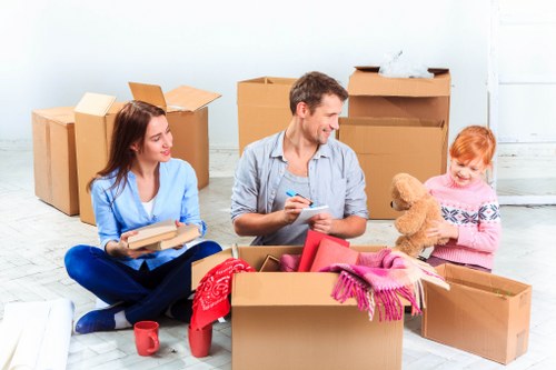 Packed student belongings ready for a move in Harringay