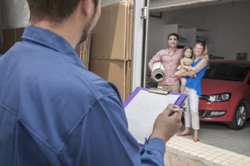 Furniture and household items prepared for moving in Harringay
