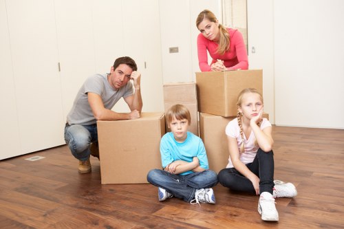 Packed boxes and furniture ready for local removals in Harringay