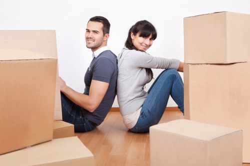 Packing boxes and protecting household items for a move in Harringay
